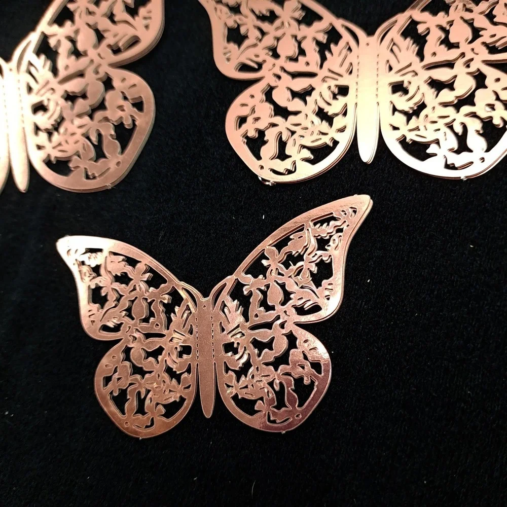3D Butterfly Stickers Rose Gold 12pc‎ 4.5